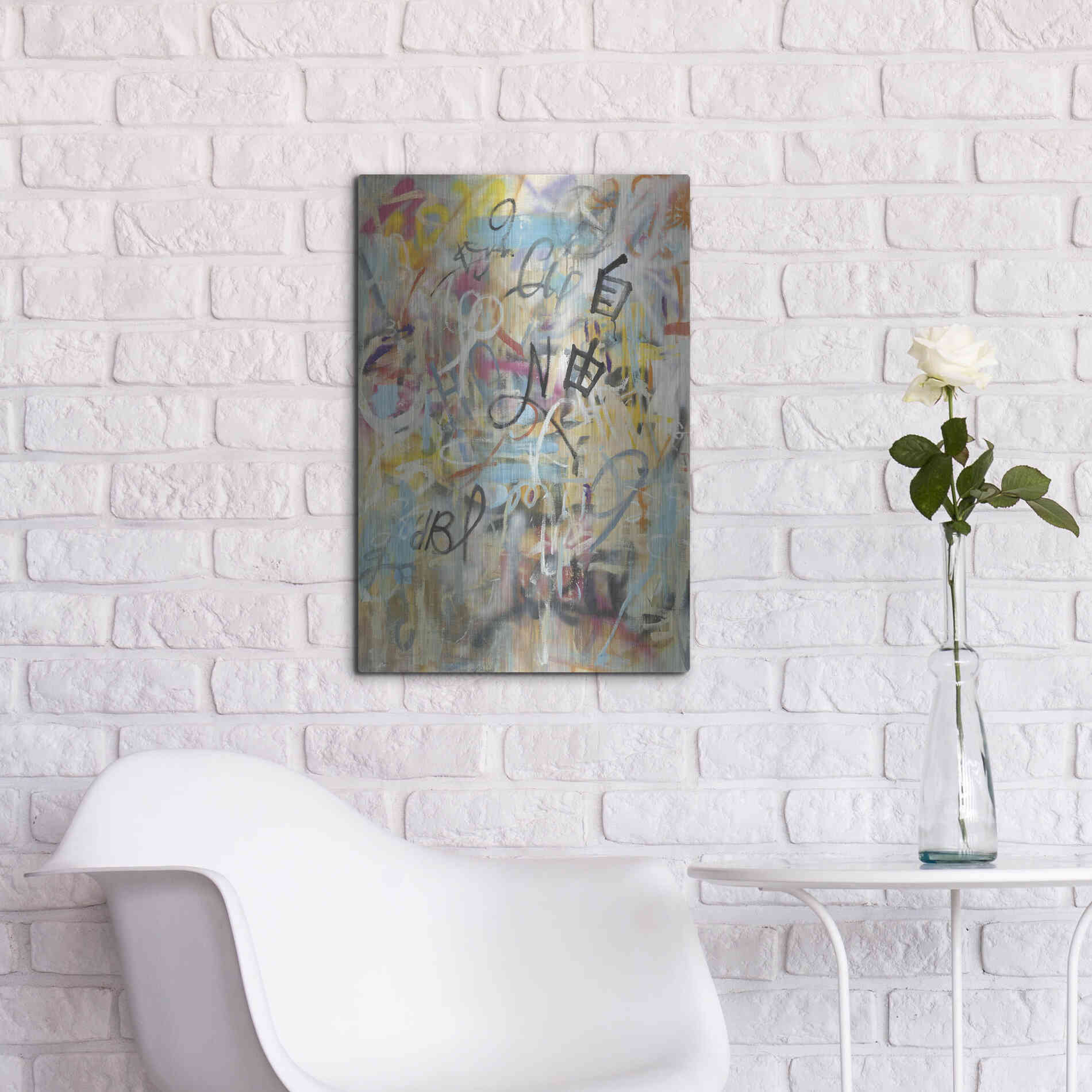 Luxe Metal Art 'Graffiti Freedom' by Danhui Nai, Metal Wall Art,16x24