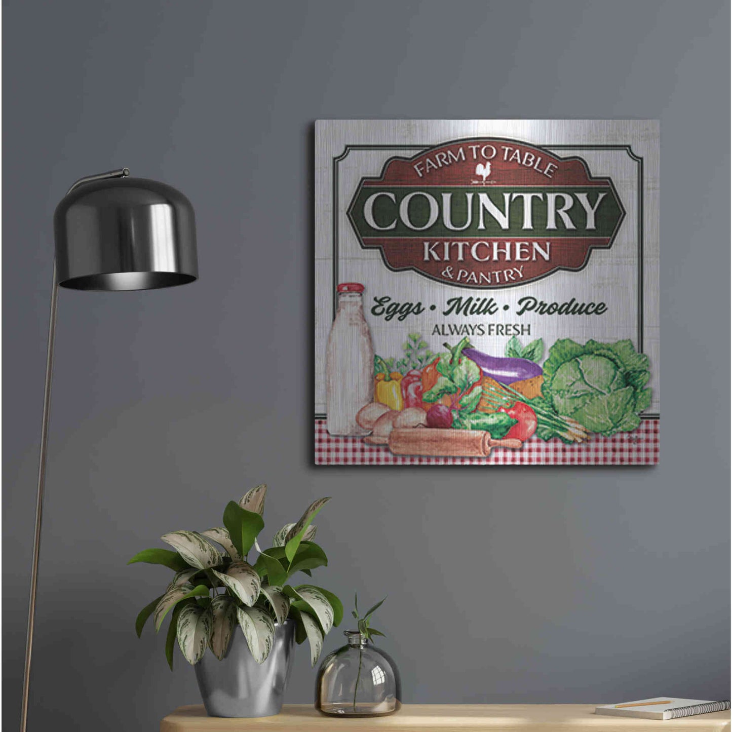 Luxe Metal Art 'Country Kitchen' by Mollie B., Metal Wall Art,24x24