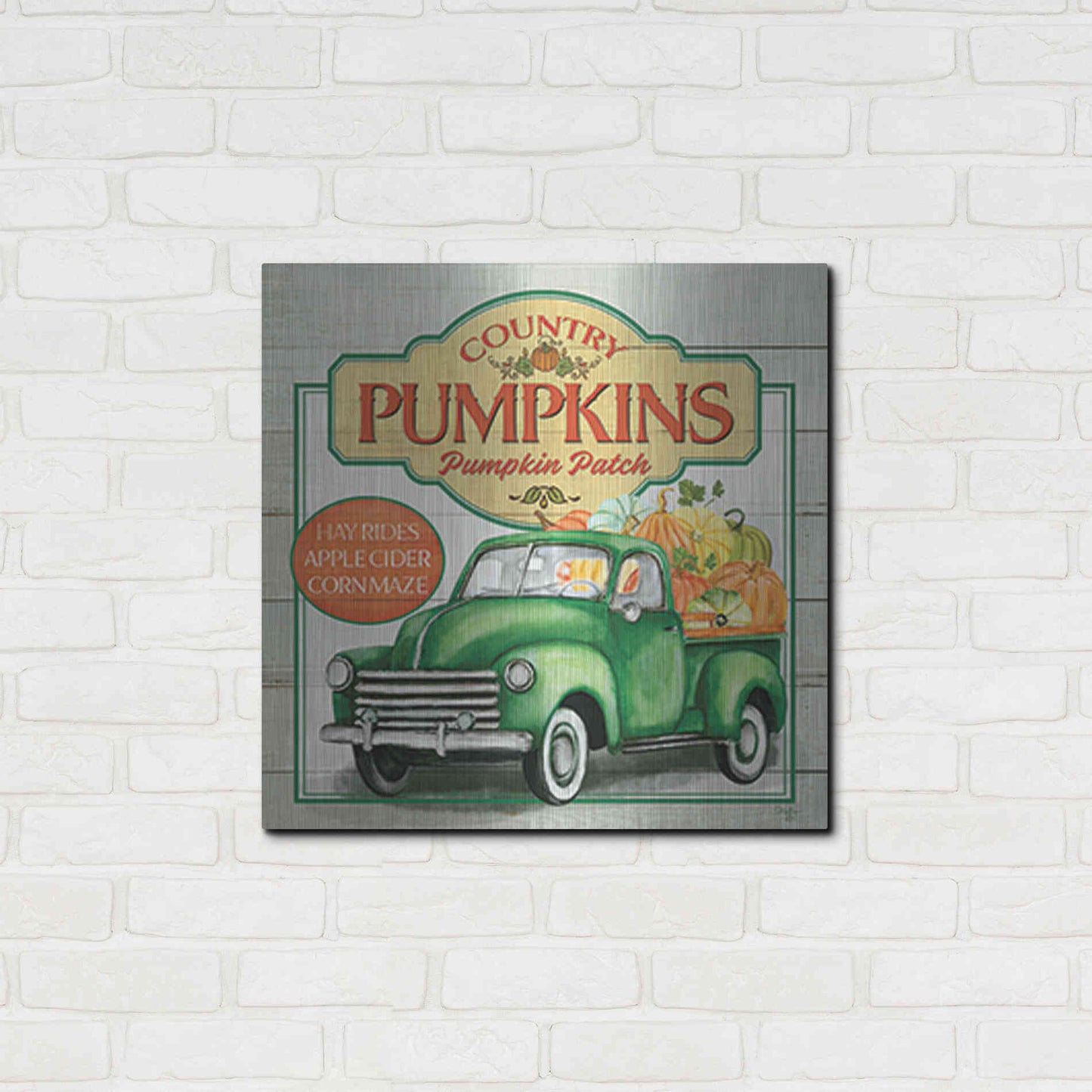 Luxe Metal Art 'Pumpkin Patch' by Mollie B., Metal Wall Art,24x24