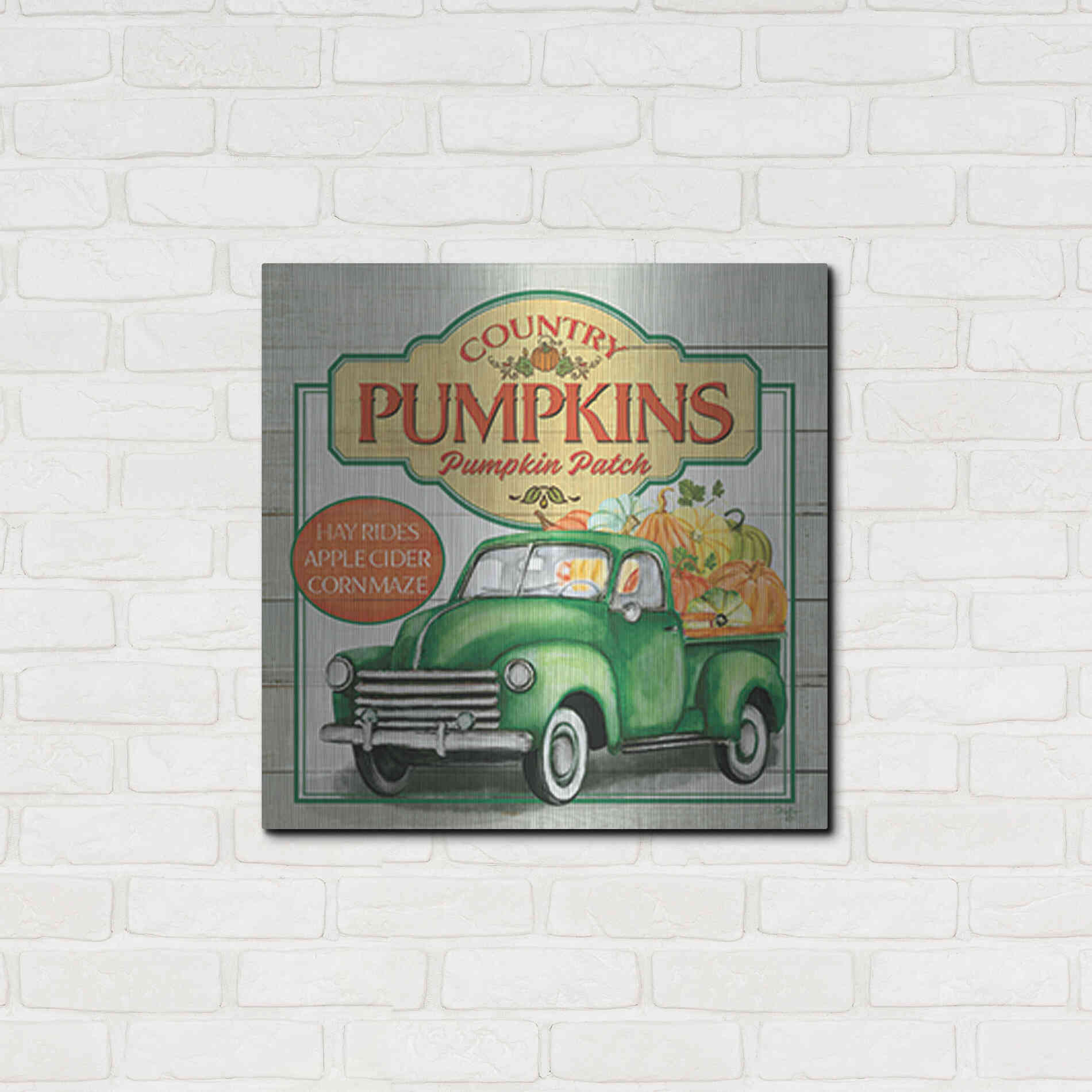 Luxe Metal Art 'Pumpkin Patch' by Mollie B., Metal Wall Art,24x24