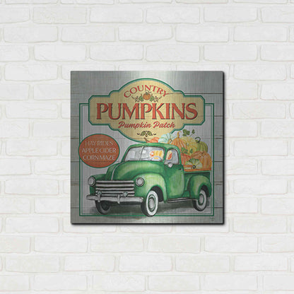 Luxe Metal Art 'Pumpkin Patch' by Mollie B., Metal Wall Art,24x24