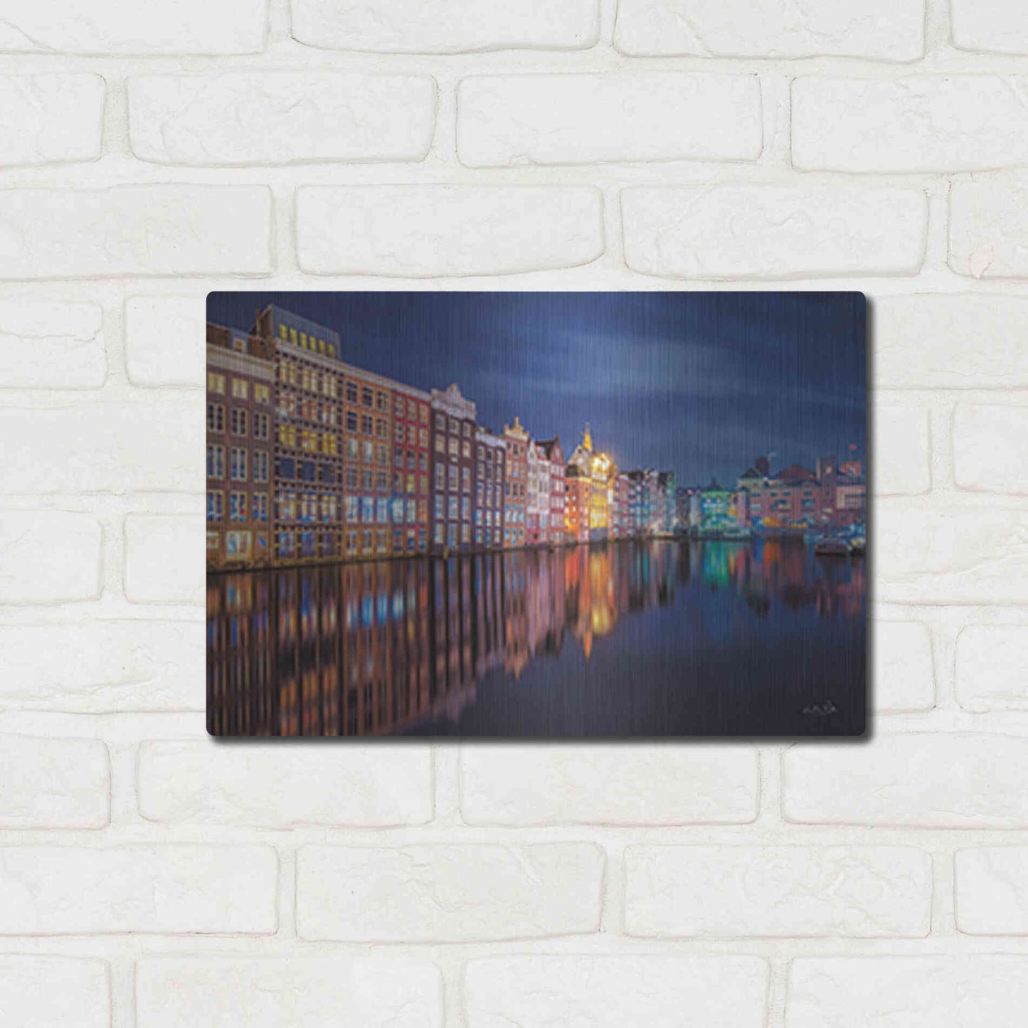 Luxe Metal Art 'Building Row Reflections 2' by Martin Podt, Metal Wall Art,16x12