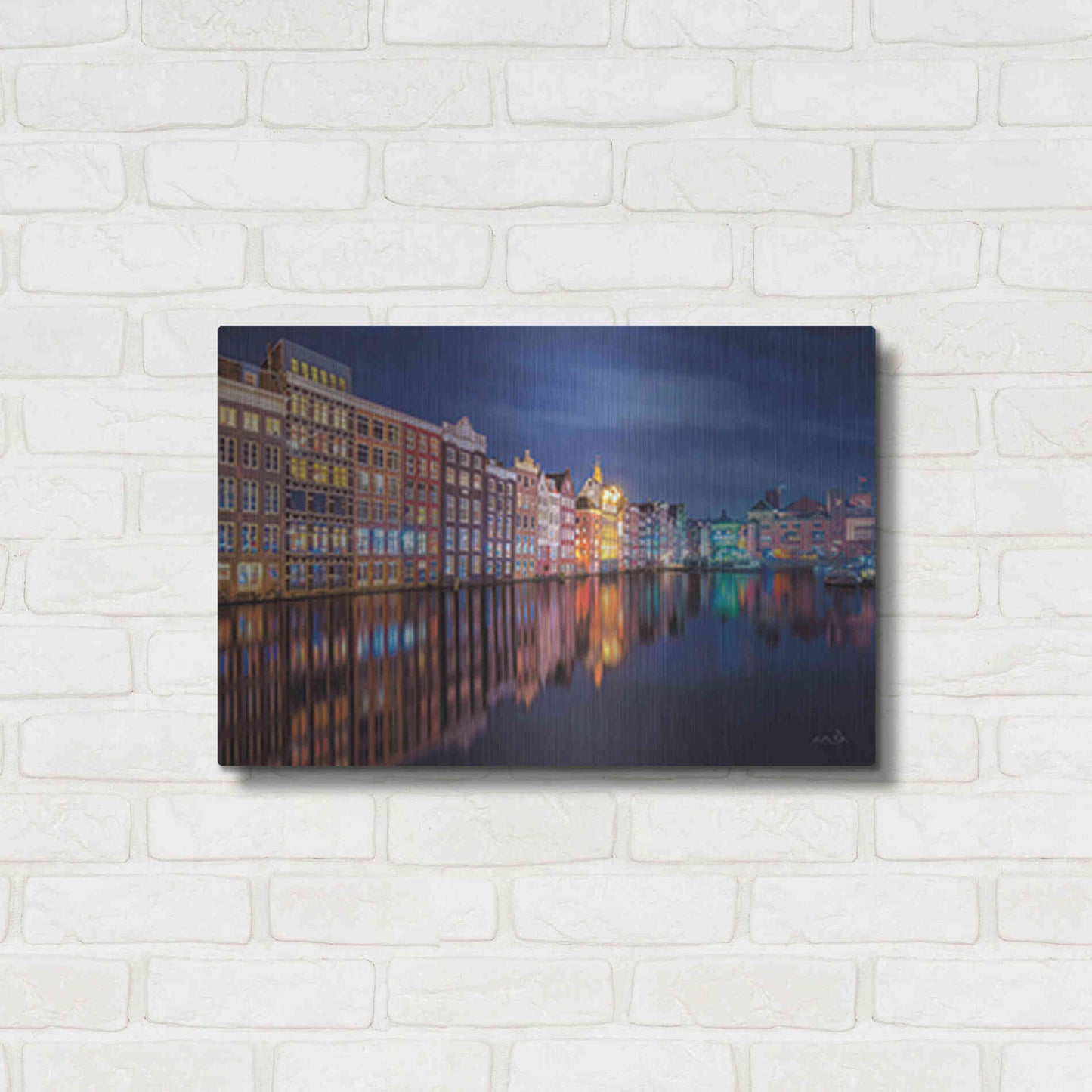 Luxe Metal Art 'Building Row Reflections 2' by Martin Podt, Metal Wall Art,24x16