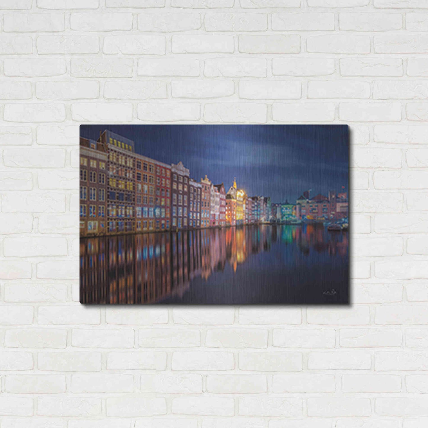 Luxe Metal Art 'Building Row Reflections 2' by Martin Podt, Metal Wall Art,36x24