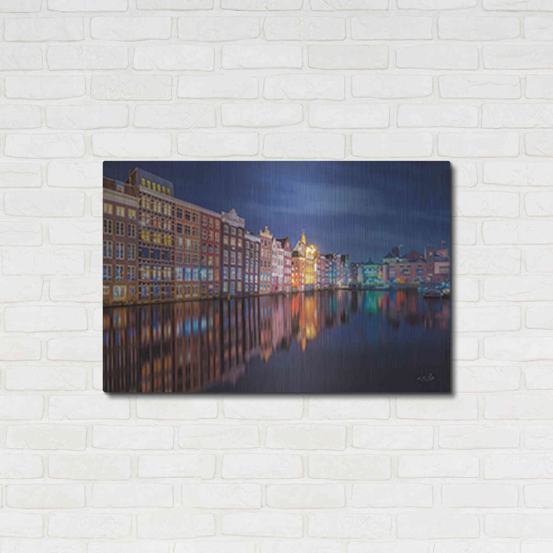 Luxe Metal Art 'Building Row Reflections 2' by Martin Podt, Metal Wall Art,36x24