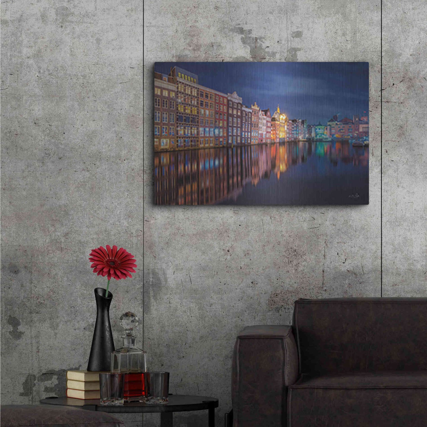 Luxe Metal Art 'Building Row Reflections 2' by Martin Podt, Metal Wall Art,36x24