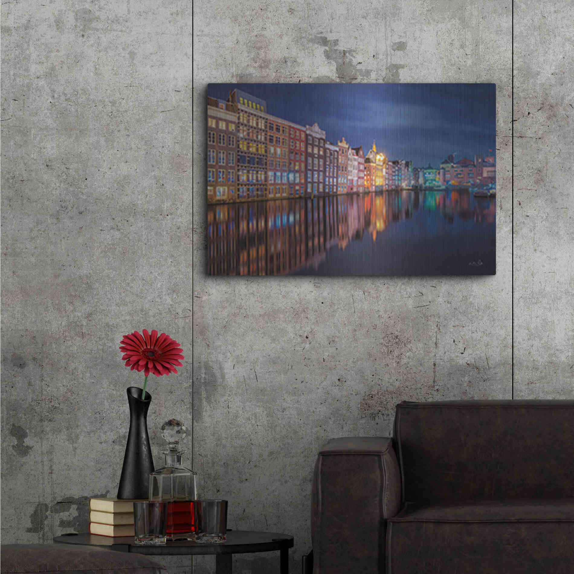 Luxe Metal Art 'Building Row Reflections 2' by Martin Podt, Metal Wall Art,36x24