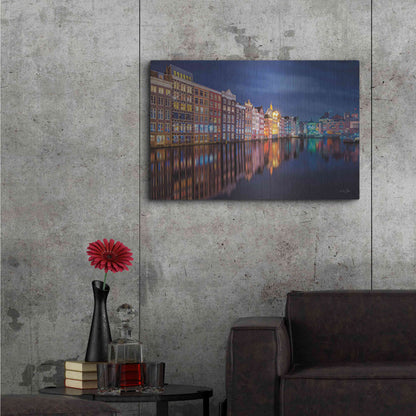 Luxe Metal Art 'Building Row Reflections 2' by Martin Podt, Metal Wall Art,36x24