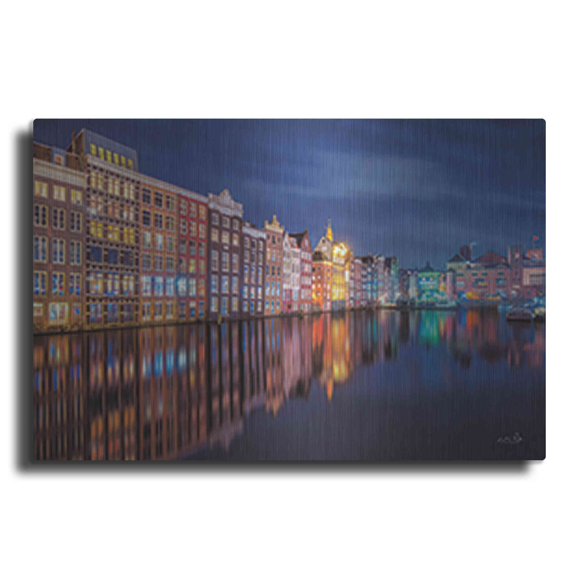 Luxe Metal Art 'Building Row Reflections 2' by Martin Podt, Metal Wall Art