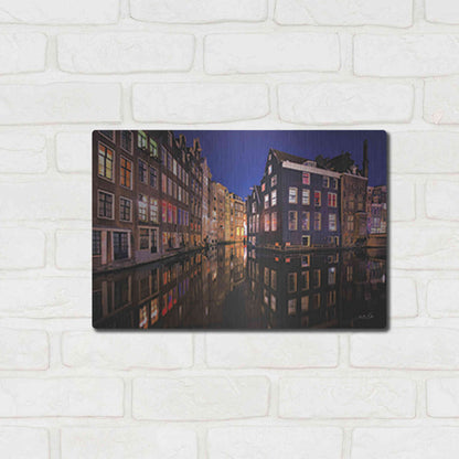 Luxe Metal Art 'Building Row Reflections 3' by Martin Podt, Metal Wall Art,16x12