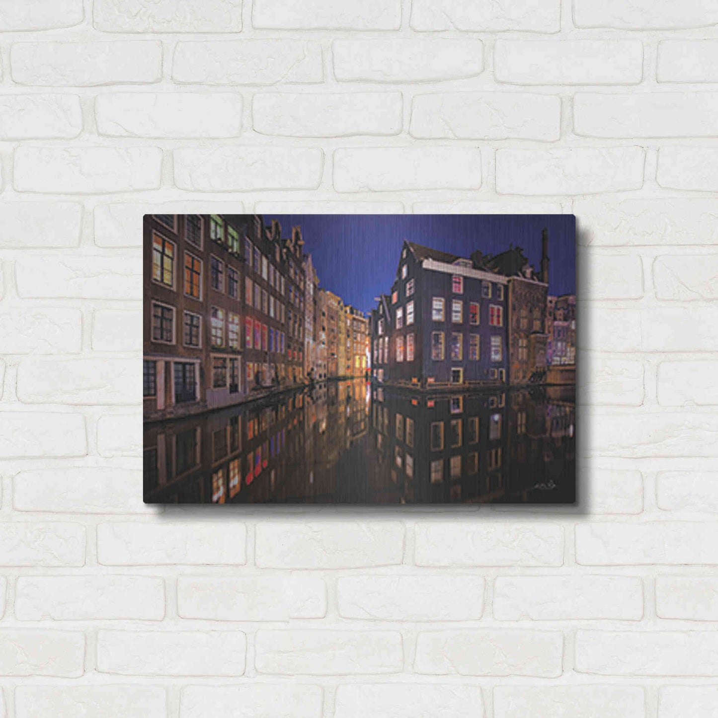 Luxe Metal Art 'Building Row Reflections 3' by Martin Podt, Metal Wall Art,24x16