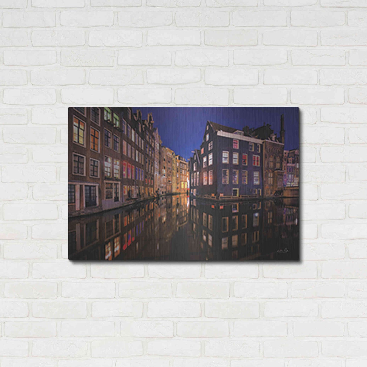 Luxe Metal Art 'Building Row Reflections 3' by Martin Podt, Metal Wall Art,36x24