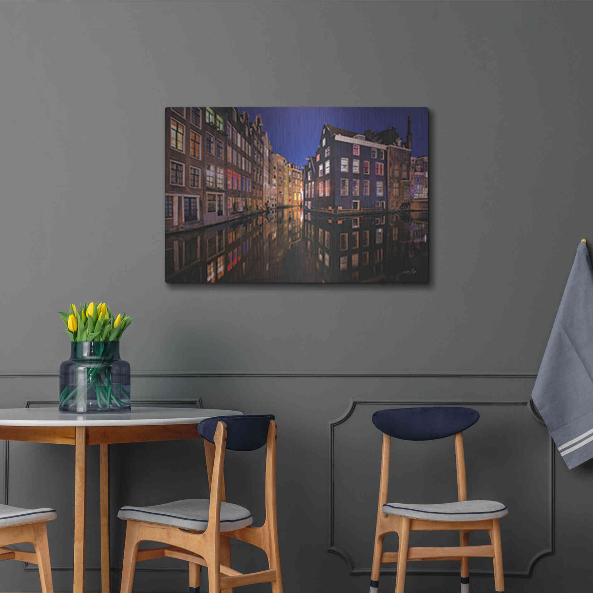 Luxe Metal Art 'Building Row Reflections 3' by Martin Podt, Metal Wall Art,36x24