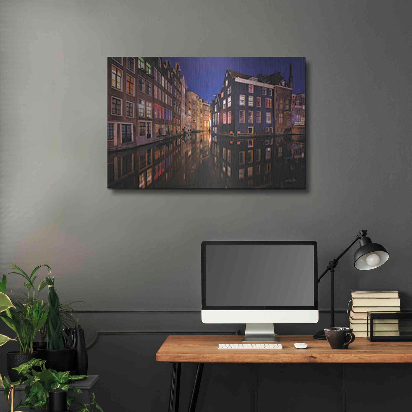 Luxe Metal Art 'Building Row Reflections 3' by Martin Podt, Metal Wall Art,36x24