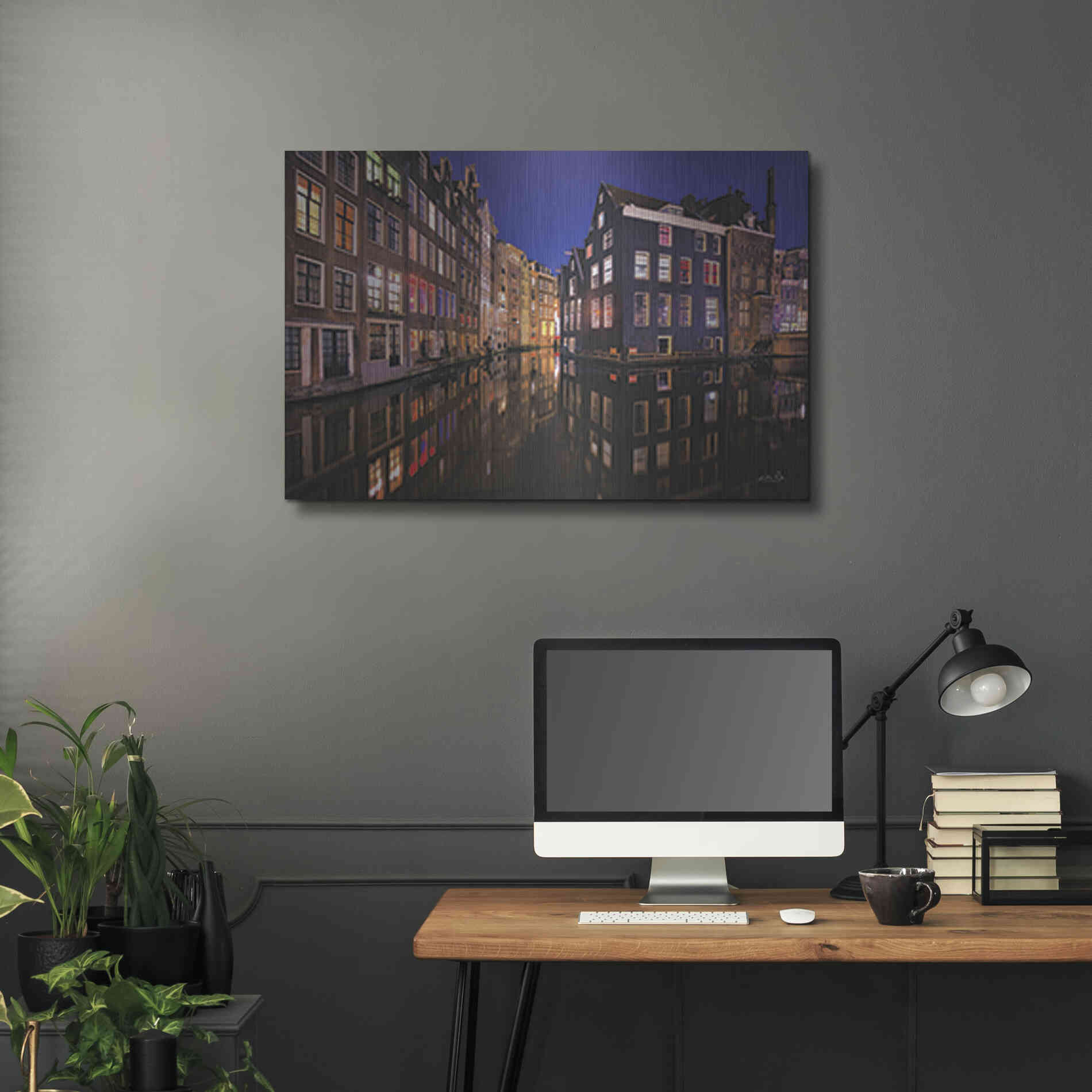 Luxe Metal Art 'Building Row Reflections 3' by Martin Podt, Metal Wall Art,36x24