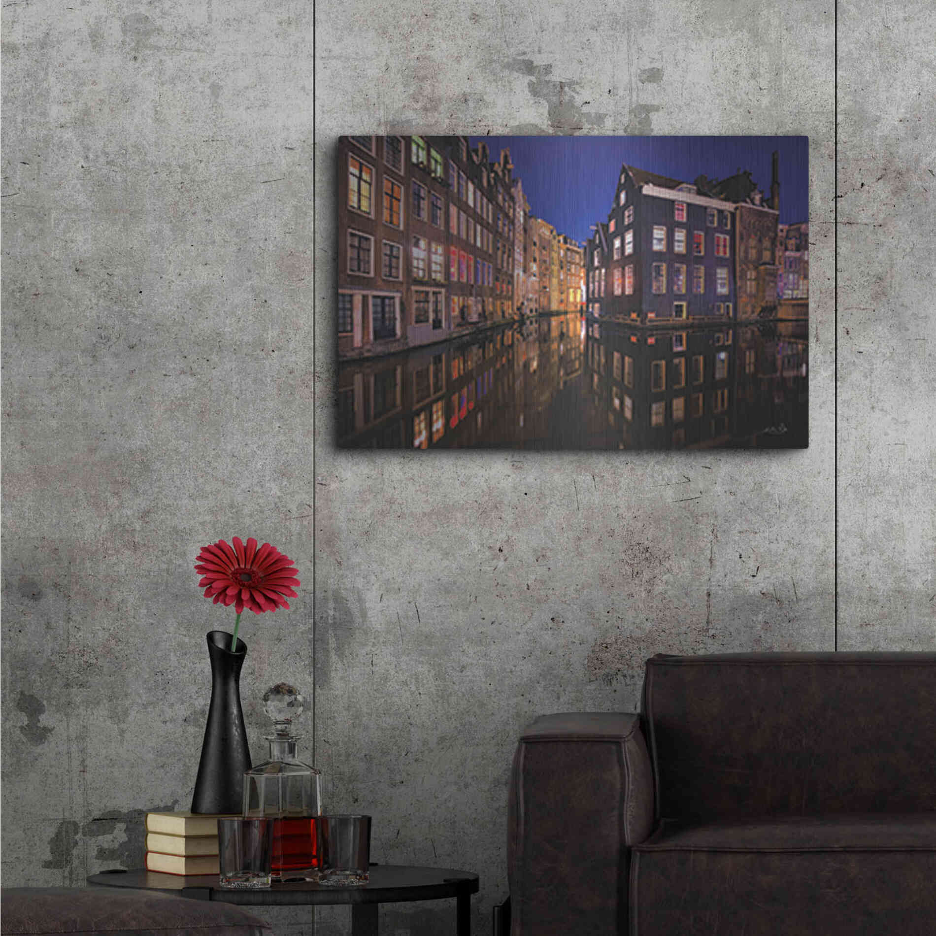 Luxe Metal Art 'Building Row Reflections 3' by Martin Podt, Metal Wall Art,36x24