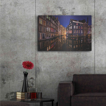 Luxe Metal Art 'Building Row Reflections 3' by Martin Podt, Metal Wall Art,36x24