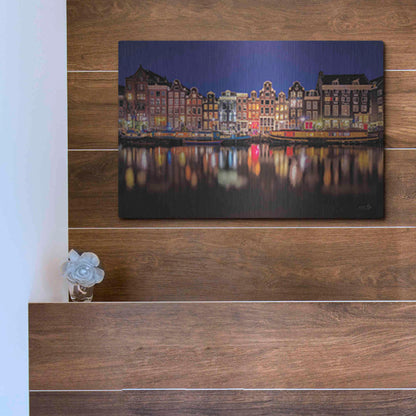 Luxe Metal Art 'Building Row Reflections 4' by Martin Podt, Metal Wall Art,16x12