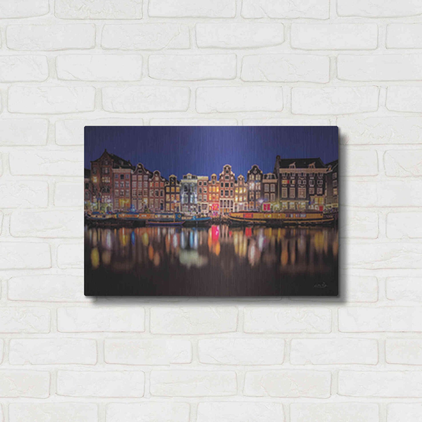 Luxe Metal Art 'Building Row Reflections 4' by Martin Podt, Metal Wall Art,24x16