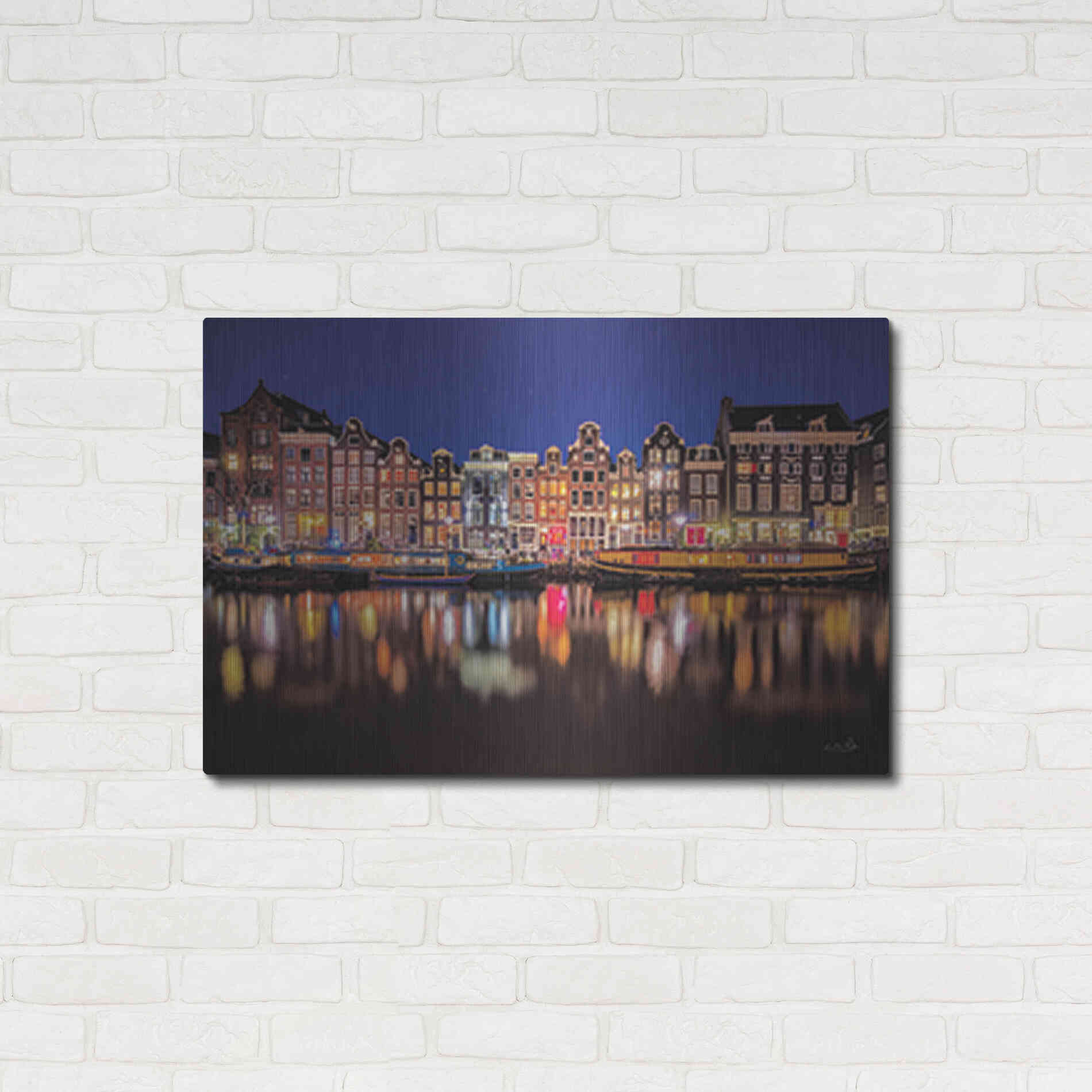 Luxe Metal Art 'Building Row Reflections 4' by Martin Podt, Metal Wall Art,36x24