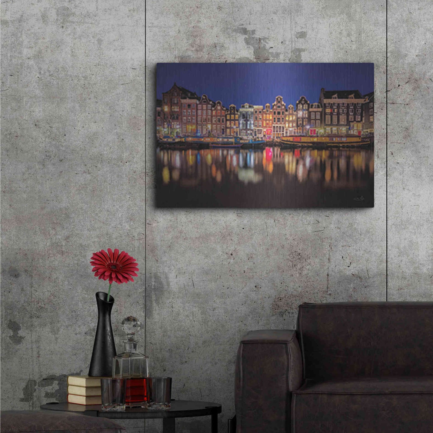 Luxe Metal Art 'Building Row Reflections 4' by Martin Podt, Metal Wall Art,36x24