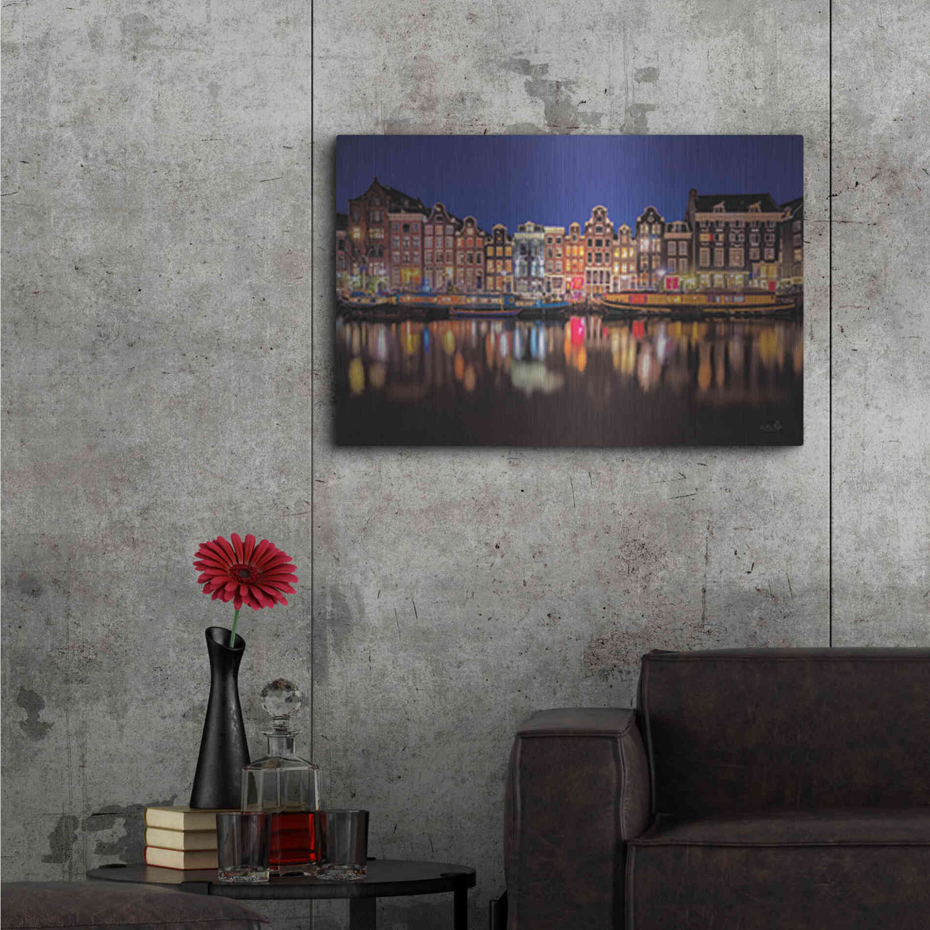 Luxe Metal Art 'Building Row Reflections 4' by Martin Podt, Metal Wall Art,36x24