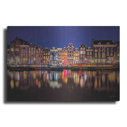 Luxe Metal Art 'Building Row Reflections 4' by Martin Podt, Metal Wall Art