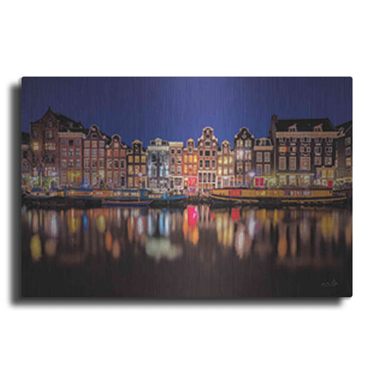 Luxe Metal Art 'Building Row Reflections 4' by Martin Podt, Metal Wall Art