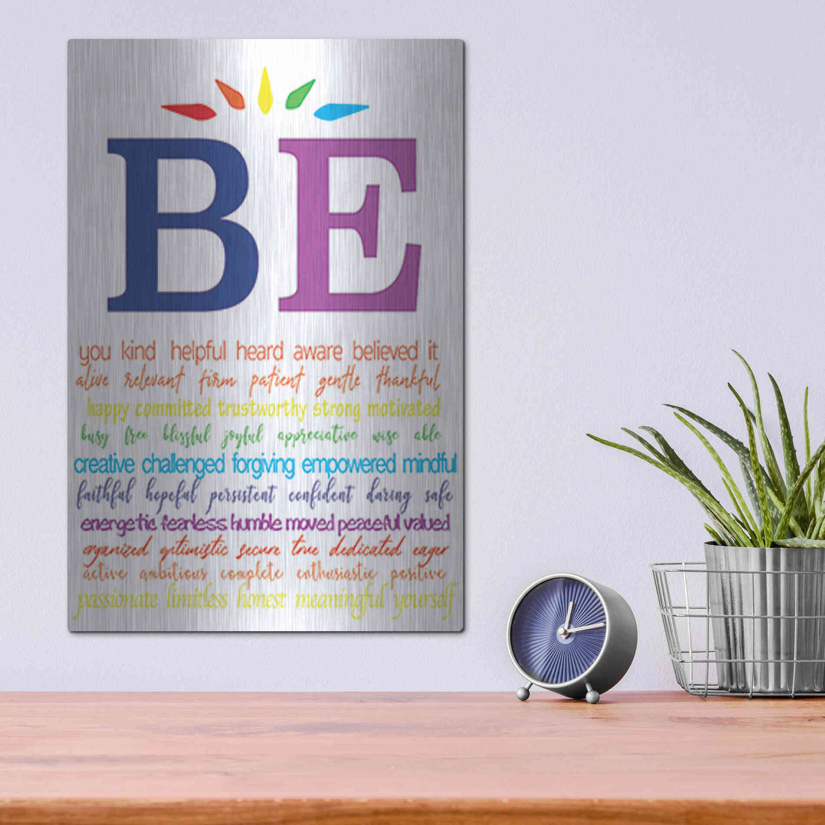 Luxe Metal Art 'Be You' by Lauren Rader, Metal Wall Art,12x16