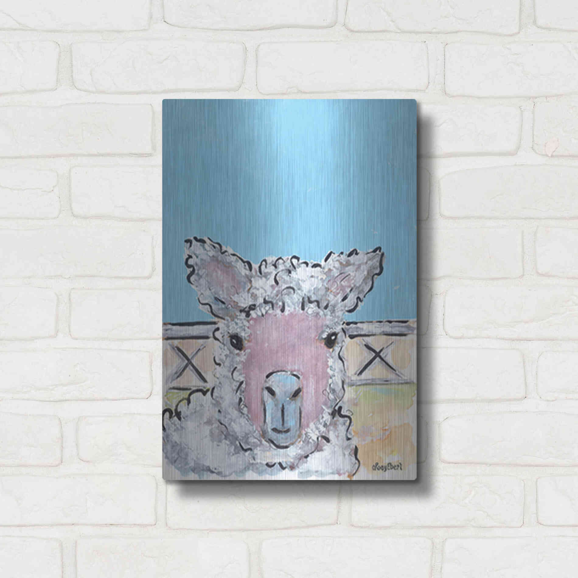 Luxe Metal Art 'Baa Baa' by Roey Ebert, Metal Wall Art,12x16