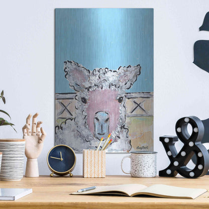 Luxe Metal Art 'Baa Baa' by Roey Ebert, Metal Wall Art,12x16