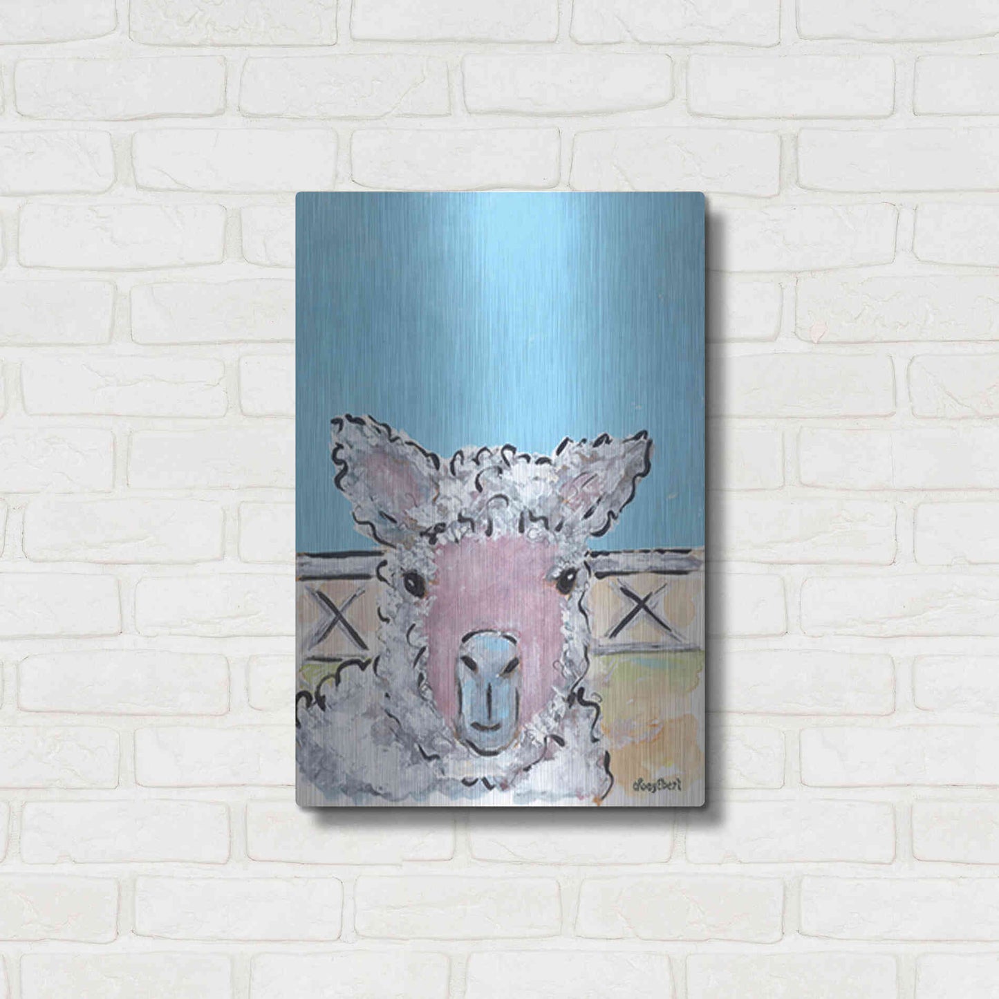 Luxe Metal Art 'Baa Baa' by Roey Ebert, Metal Wall Art,16x24