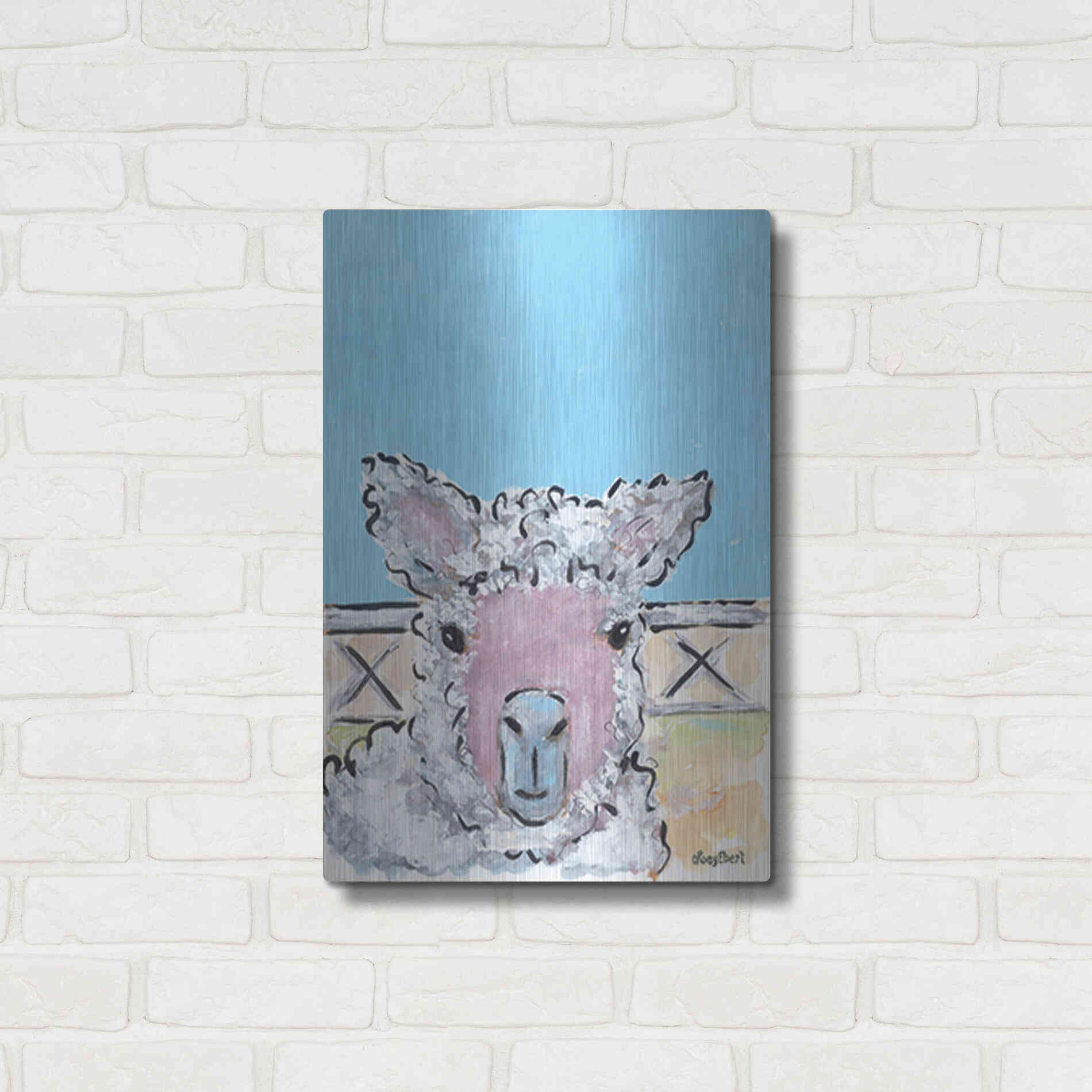Luxe Metal Art 'Baa Baa' by Roey Ebert, Metal Wall Art,16x24