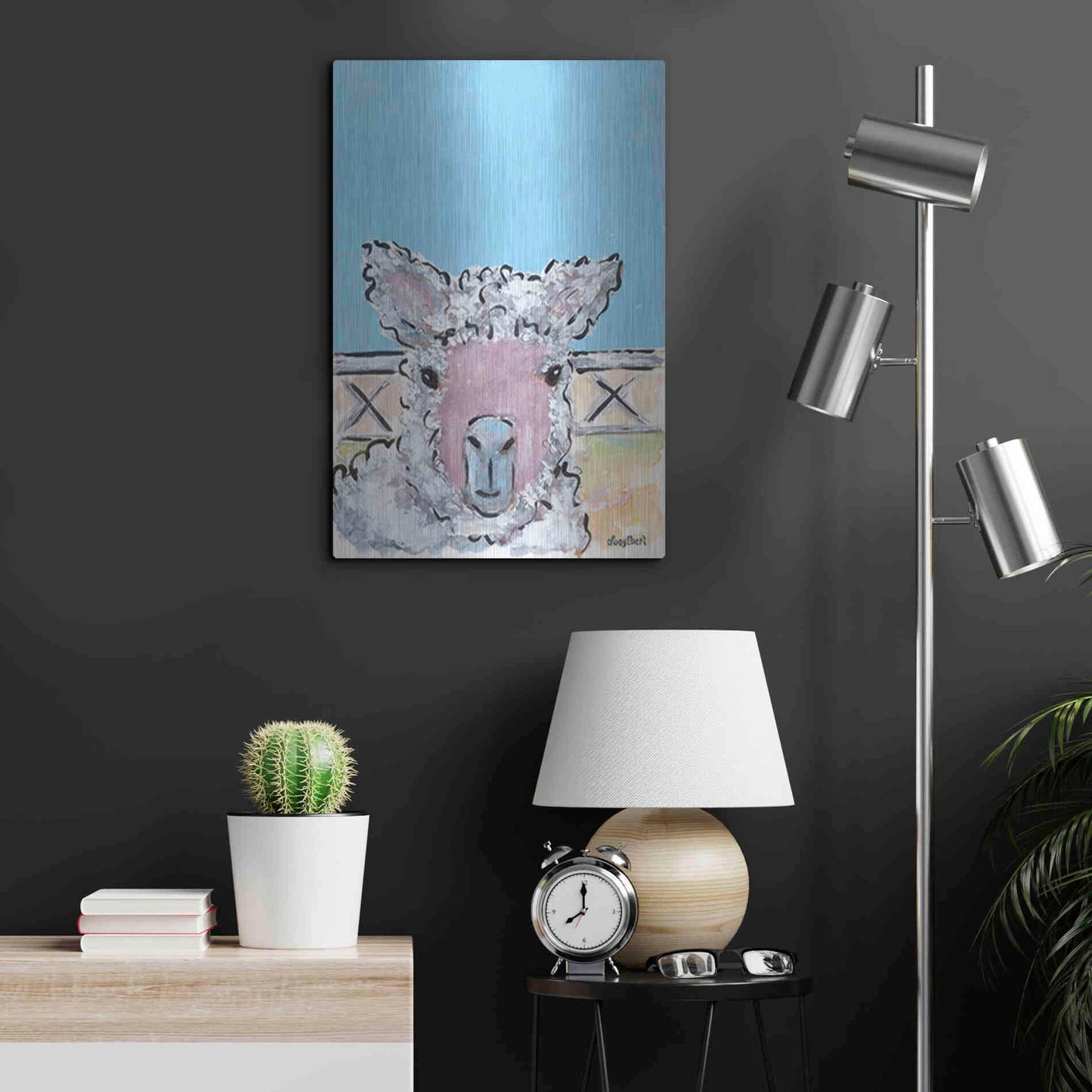 Luxe Metal Art 'Baa Baa' by Roey Ebert, Metal Wall Art,16x24