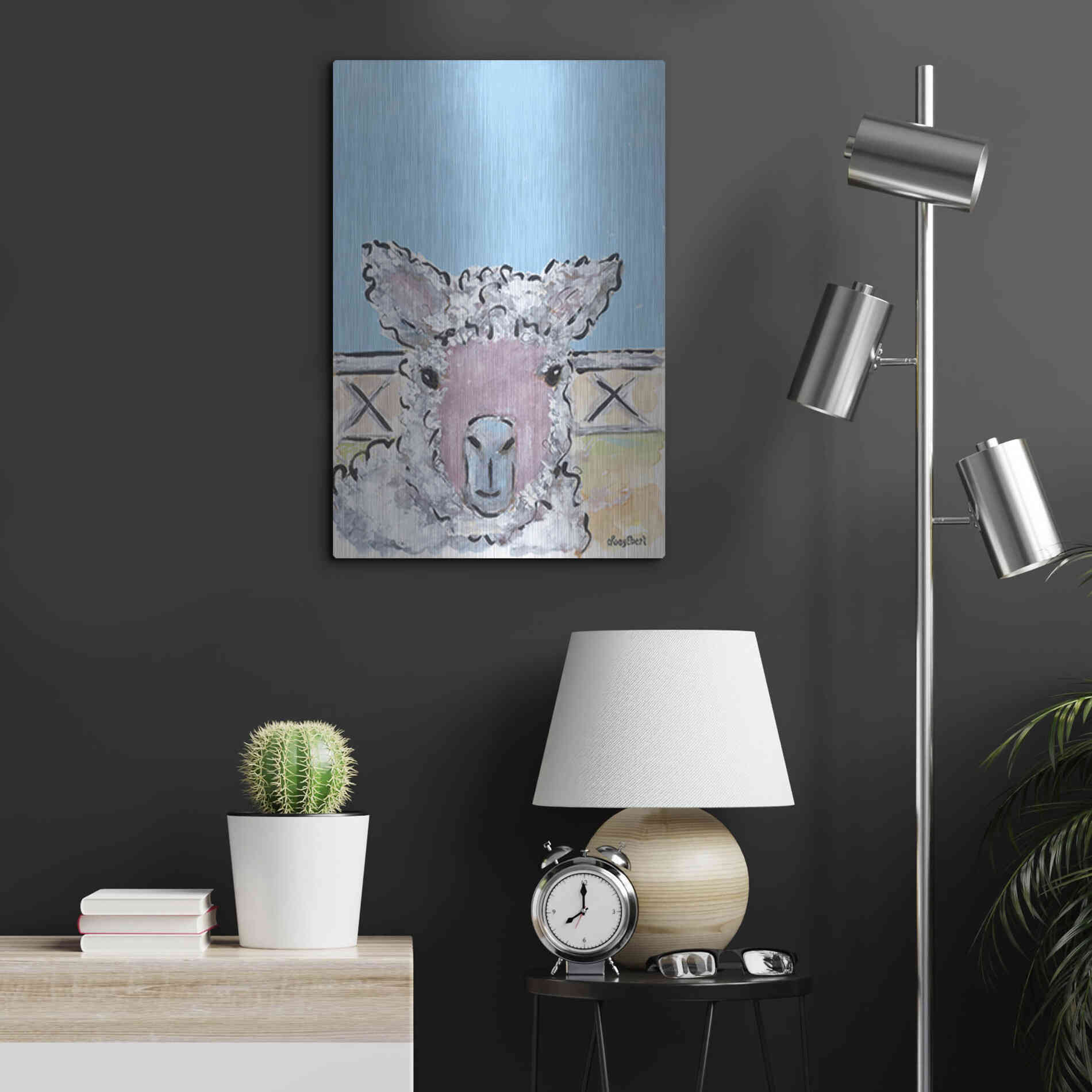 Luxe Metal Art 'Baa Baa' by Roey Ebert, Metal Wall Art,16x24