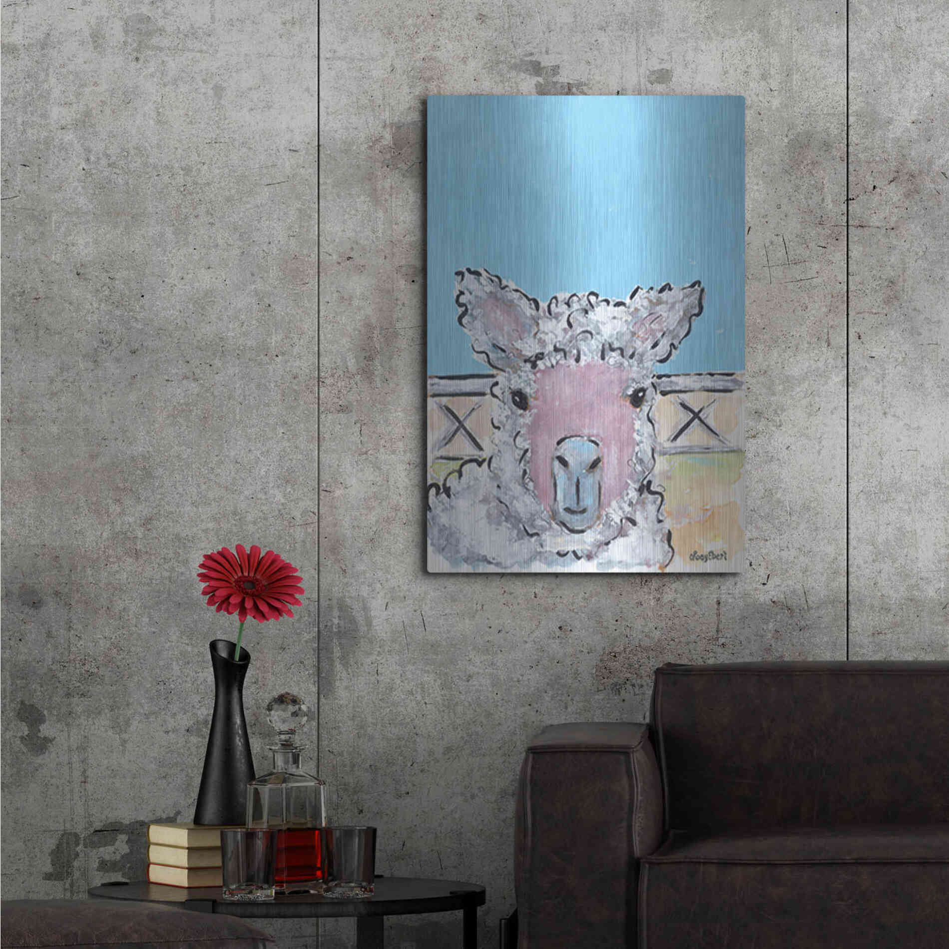 Luxe Metal Art 'Baa Baa' by Roey Ebert, Metal Wall Art,24x36