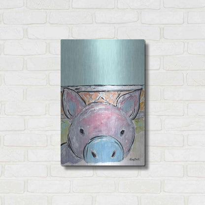 Luxe Metal Art 'Oink Oink' by Roey Ebert, Metal Wall Art,16x24