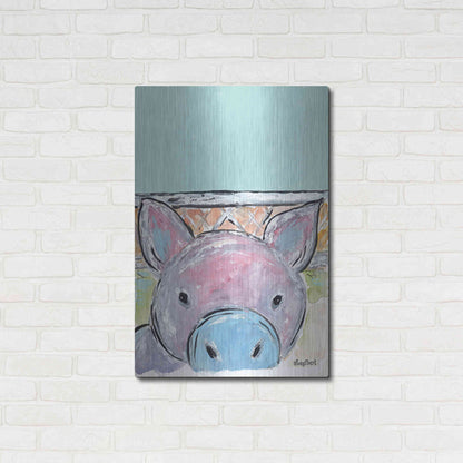 Luxe Metal Art 'Oink Oink' by Roey Ebert, Metal Wall Art,24x36