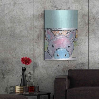 Luxe Metal Art 'Oink Oink' by Roey Ebert, Metal Wall Art,24x36