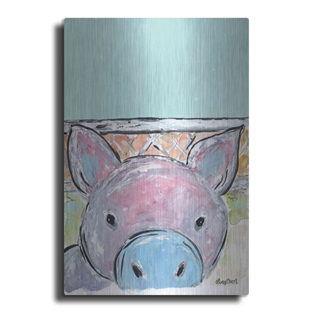 Luxe Metal Art 'Oink Oink' by Roey Ebert, Metal Wall Art