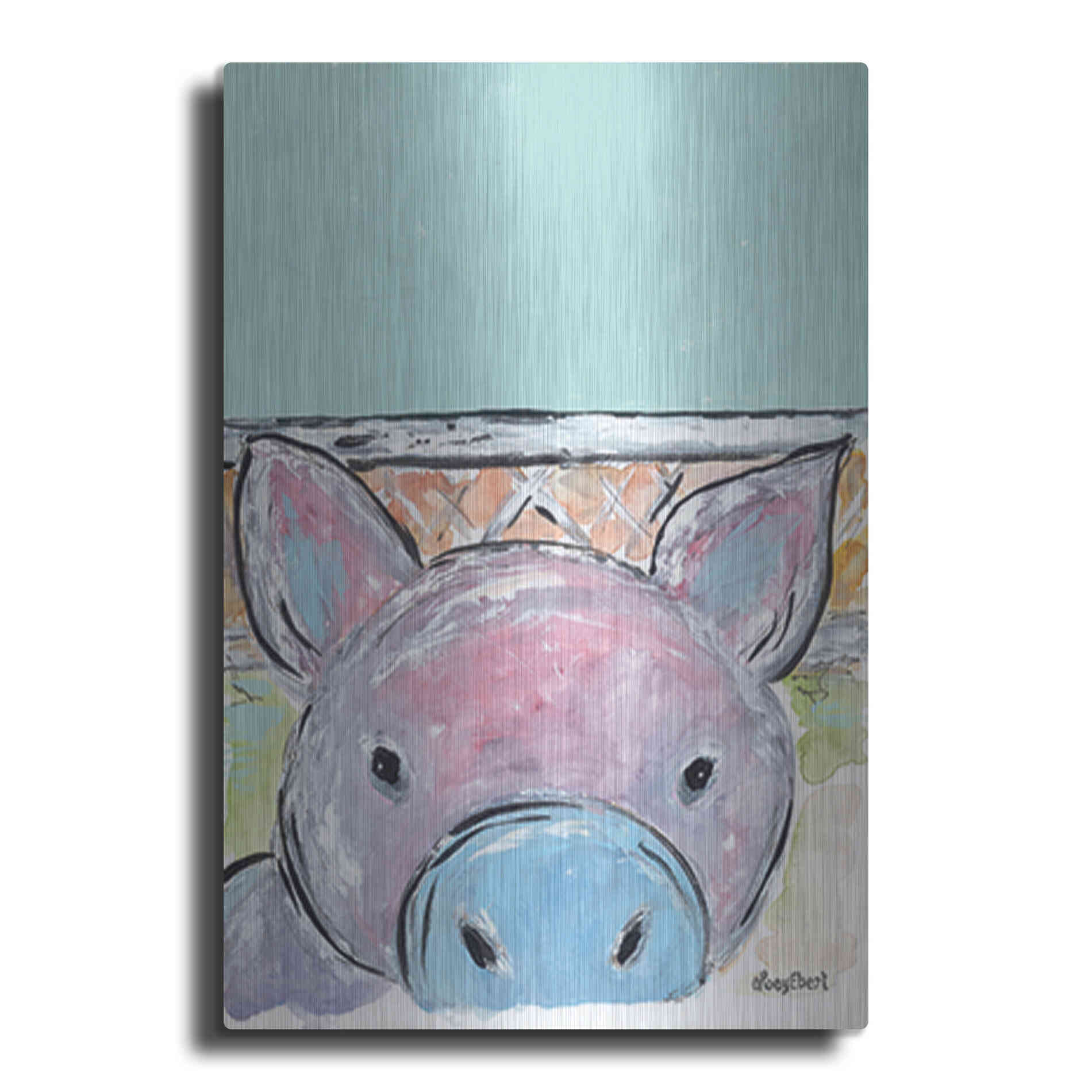 Luxe Metal Art 'Oink Oink' by Roey Ebert, Metal Wall Art