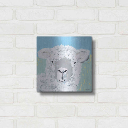 Luxe Metal Art 'Baa' by Roey Ebert, Metal Wall Art,12x12