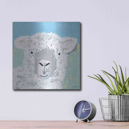 Luxe Metal Art 'Baa' by Roey Ebert, Metal Wall Art,12x12