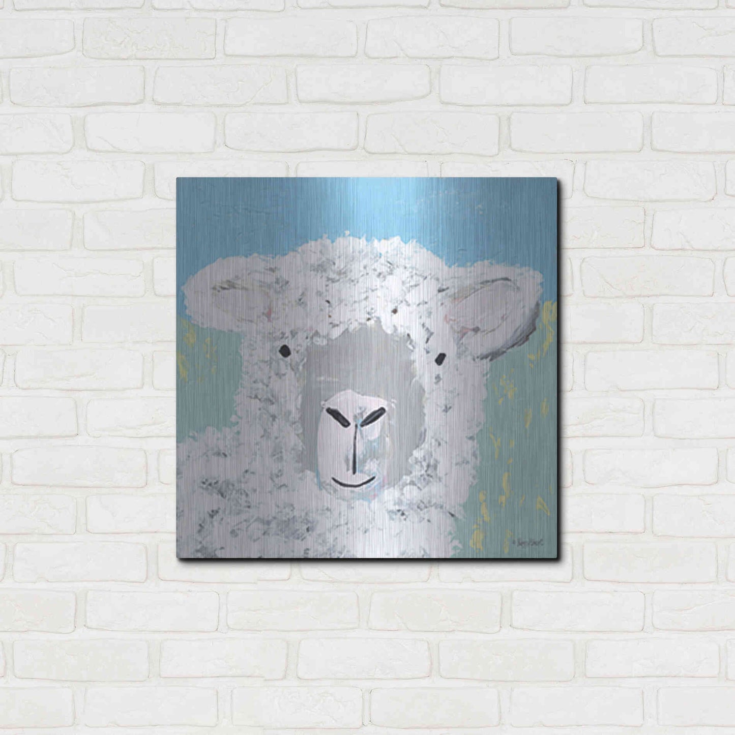 Luxe Metal Art 'Baa' by Roey Ebert, Metal Wall Art,24x24