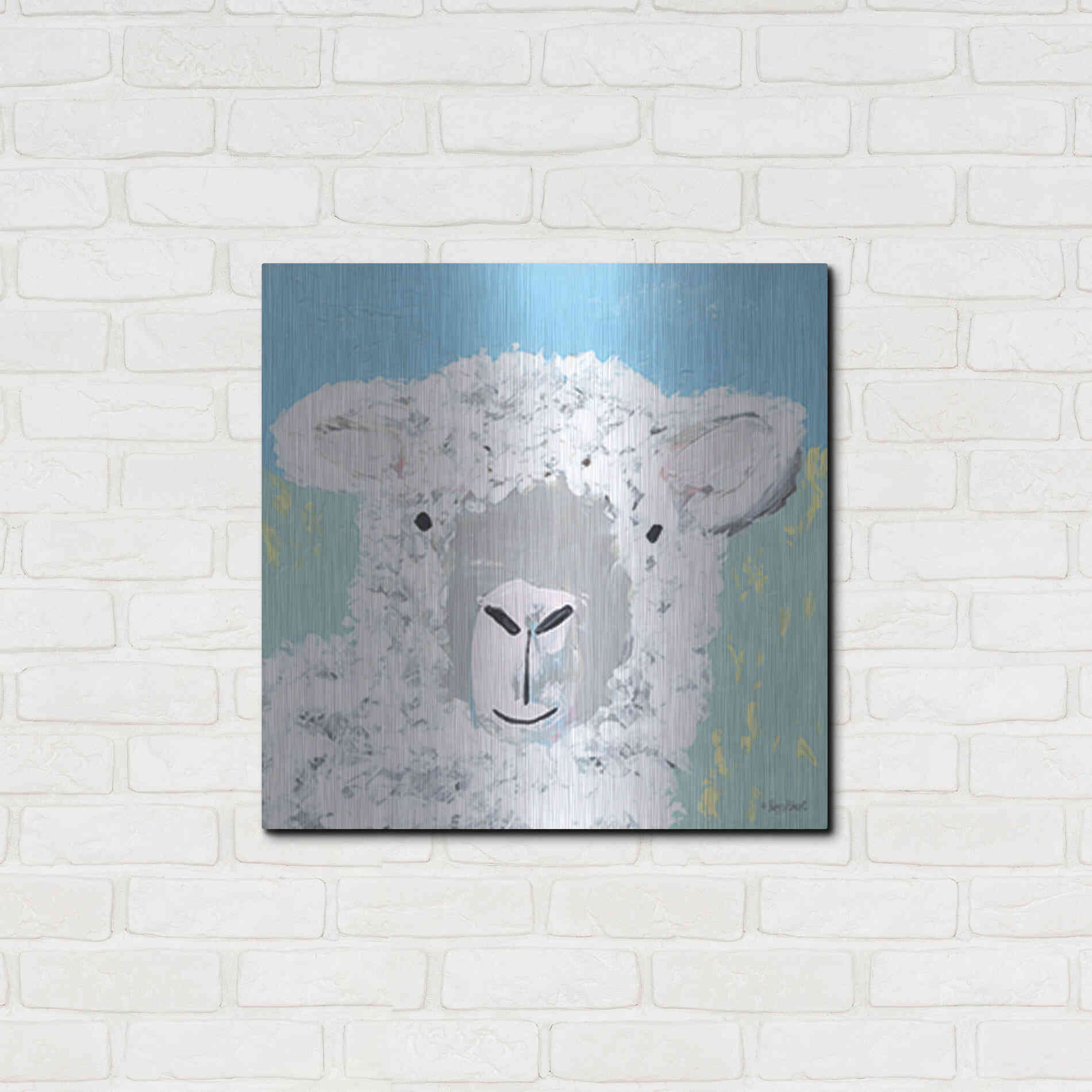 Luxe Metal Art 'Baa' by Roey Ebert, Metal Wall Art,24x24