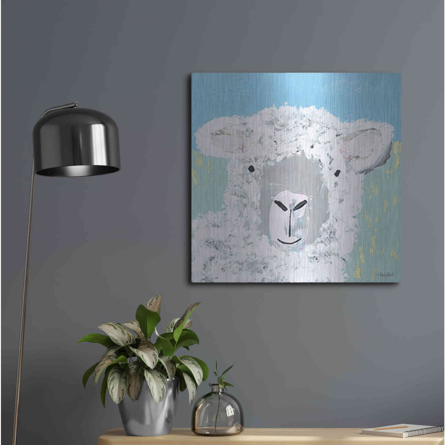 Luxe Metal Art 'Baa' by Roey Ebert, Metal Wall Art,24x24
