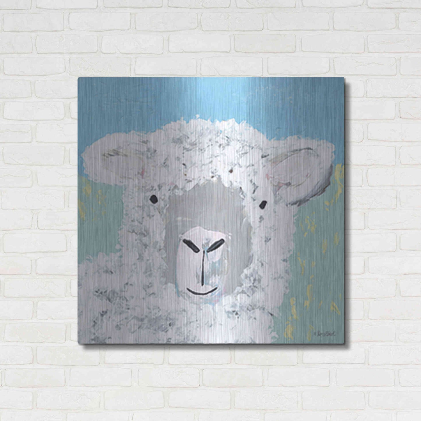 Luxe Metal Art 'Baa' by Roey Ebert, Metal Wall Art,36x36