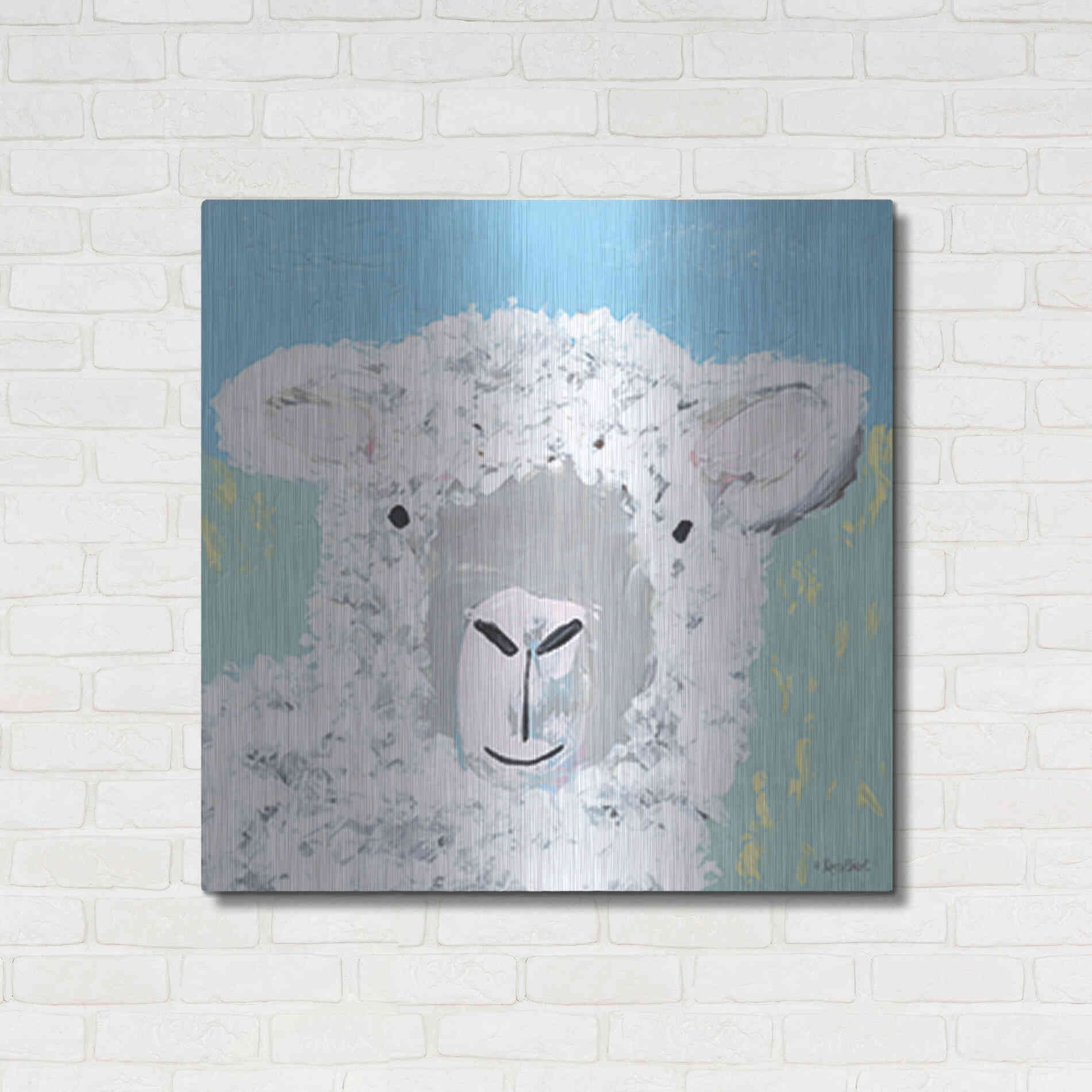 Luxe Metal Art 'Baa' by Roey Ebert, Metal Wall Art,36x36