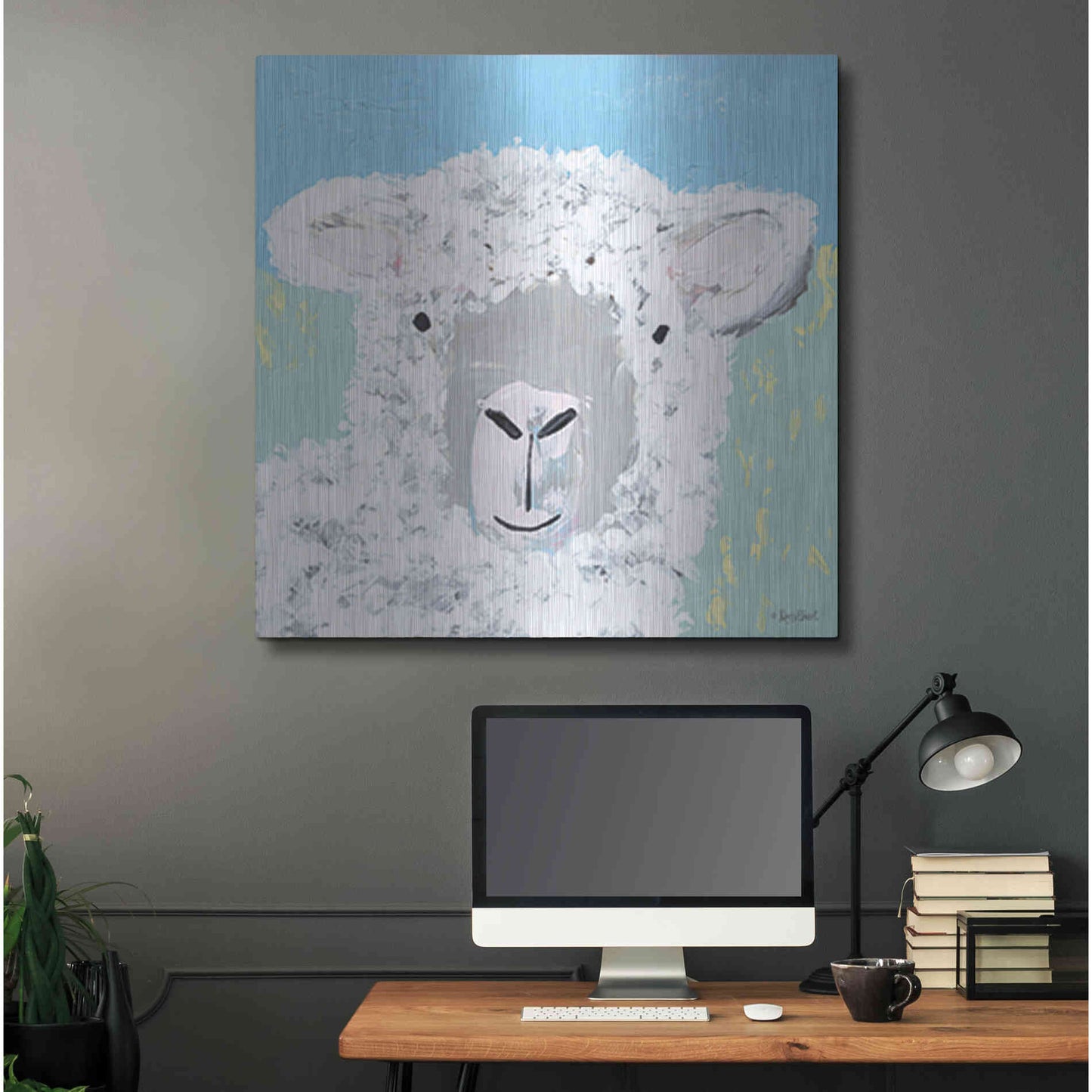 Luxe Metal Art 'Baa' by Roey Ebert, Metal Wall Art,36x36