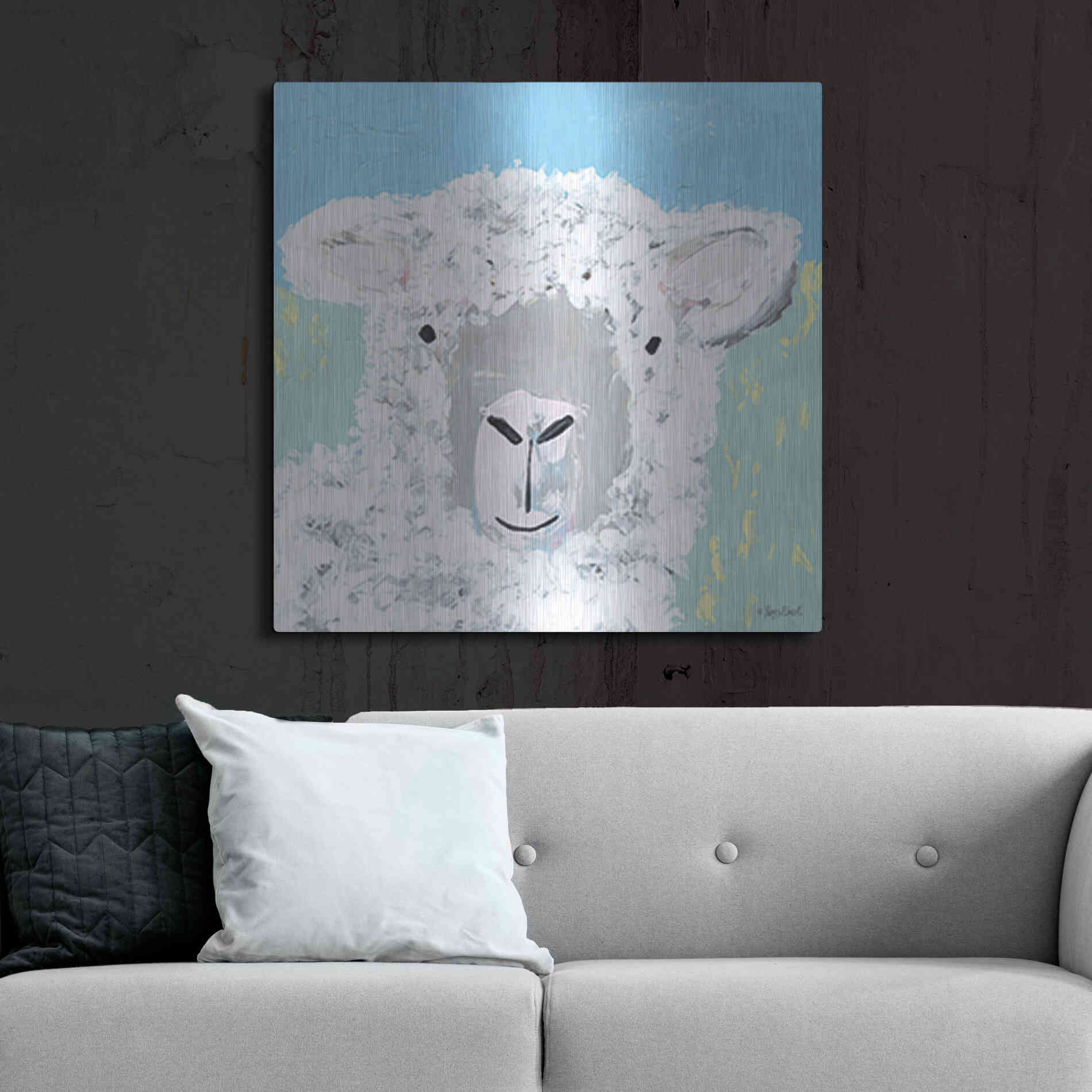 Luxe Metal Art 'Baa' by Roey Ebert, Metal Wall Art,36x36